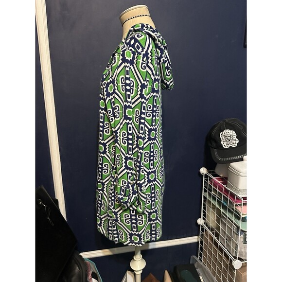 Macbeth collection Coverup pool Hooded Blue Green print size Small - Picture 2 of 4